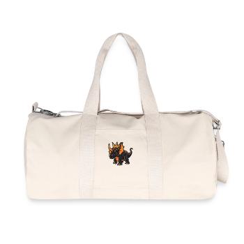 Dinosaure tricératops couronne de dessin animé - Sac de sport en toile recyclée Stanley/Stella - blanc naturel - Devant