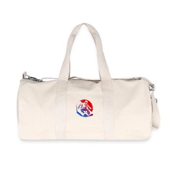 Snowboarding Silhouette Bunt - Recycelte Canvas-Sporttasche von Stanley/Stella - Naturweiß - Vorne