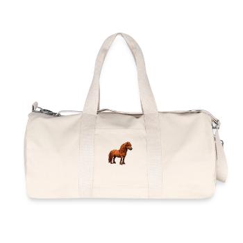Highland Pony Rolle - Recycelte Canvas-Sporttasche von Stanley/Stella - Naturweiß - Vorne