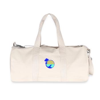 Dog Beach Holiday Sun Sea Palm Trees Holiday Beautiful - Recycled Canvas Sports Bag by Stanley/Stella - natural - Front
