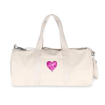 Herz Verliebt Valentinstag - Recycelte Canvas-Sporttasche von Stanley/Stella - Naturweiß - Vorne