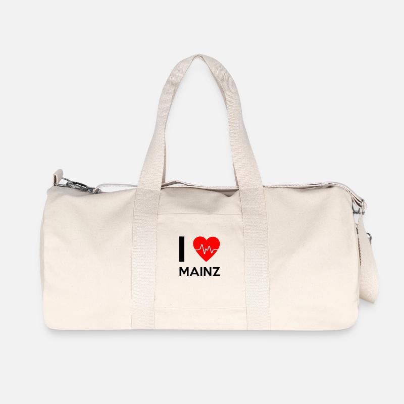 I Love Mainz - Ich liebe Mainz - Recycelte Canvas-Sporttasche von Stanley/Stella - Naturweiß