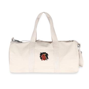 Hipster bird mixed media digital art collage - Recycled Canvas Sports Bag by Stanley/Stella - natural - Front