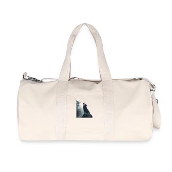 Qui a peur du méchant loup ? - Sac de sport en toile recyclée Stanley/Stella - blanc naturel - Devant