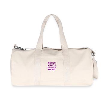I'm not crazy – my reality is different - Recycled Canvas Sports Bag by Stanley/Stella - natural - Front