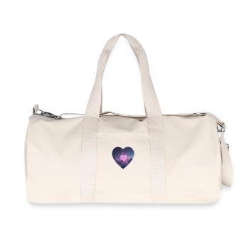 Herz Sterne Himmel - Recycelte Canvas-Sporttasche von Stanley/Stella - Naturweiß - Vorne