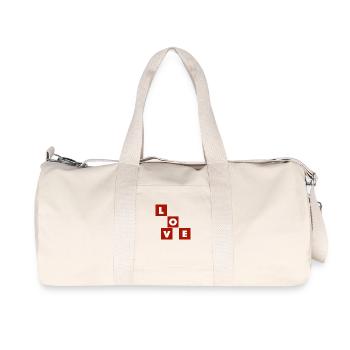LOVE - Recycelte Canvas-Sporttasche von Stanley/Stella - Naturweiß - Vorne