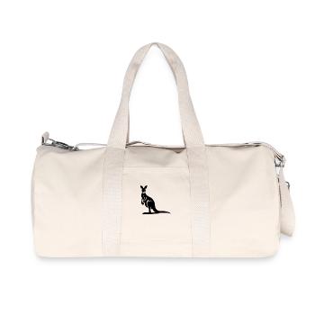 Elégante silhouette de kangourou motif animal stylisé - Sac de sport en toile recyclée Stanley/Stella - blanc naturel - Devant