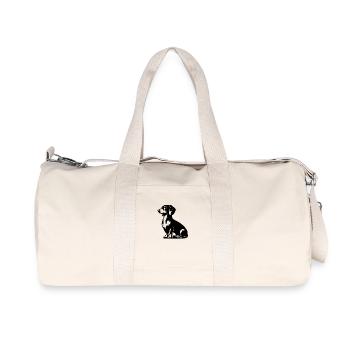 Niedlicher Dackel stilvoller kleiner Jagdhund - Recycelte Canvas-Sporttasche von Stanley/Stella - Naturweiß - Vorne