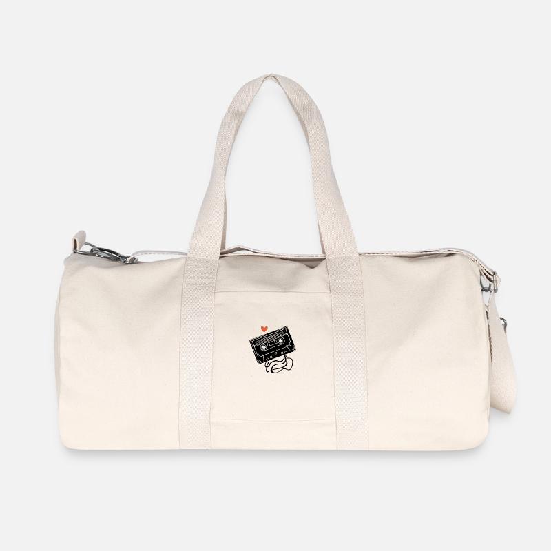 Kassette & Stift - Recycelte Canvas-Sporttasche von Stanley/Stella - Naturweiß