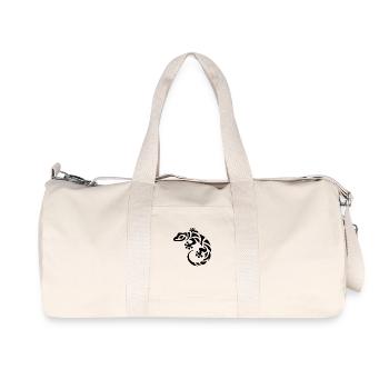 Funny Little Gecko in Tribal Tattoo Style - Recycled Canvas Sports Bag by Stanley/Stella - natural - Front