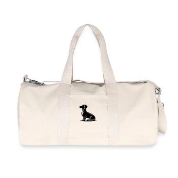 Simple Dog Motif Hunting Dog Silhouette - Recycled Canvas Sports Bag by Stanley/Stella - natural - Front