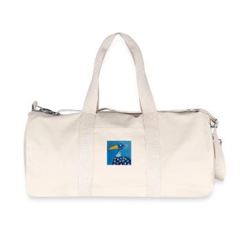 Blue Colorful Duck Stylized Abstract Nursery - Recycled Canvas Sports Bag by Stanley/Stella - natural - Front