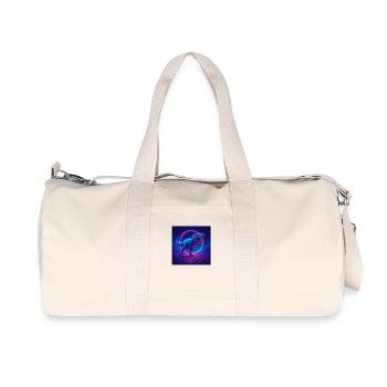 Neon Print Dino - Recycelte Canvas-Sporttasche von Stanley/Stella - Naturweiß - Vorne
