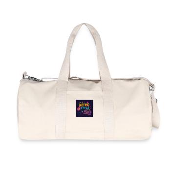 Retro Style – Mixtape Edition - Recycelte Canvas-Sporttasche von Stanley/Stella - Naturweiß - Vorne