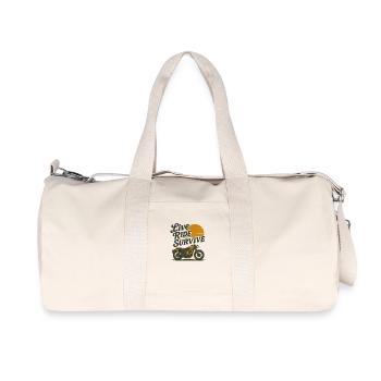 motorbike live ride survive vintage style - Recycled Canvas Sports Bag by Stanley/Stella - natural - Front