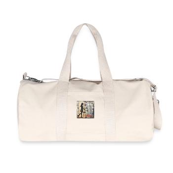 Graffiti LOVE Mädchen mit Rose Rost Streetart - Recycelte Canvas-Sporttasche von Stanley/Stella - Naturweiß - Vorne