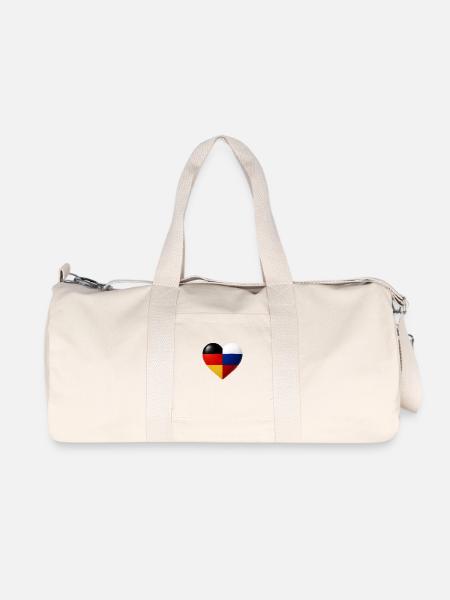 Russian-German Heart - Recycled Canvas Sports Bag by Stanley/Stella - natural
