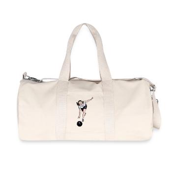 bowling pins bowling balls baelle sports39 - Recycled Canvas Sports Bag by Stanley/Stella - natural - Front