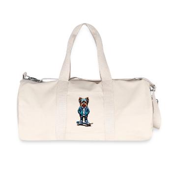 Yorkshire Terrier Skater - Recycled Canvas Sports Bag by Stanley/Stella - natural - Front