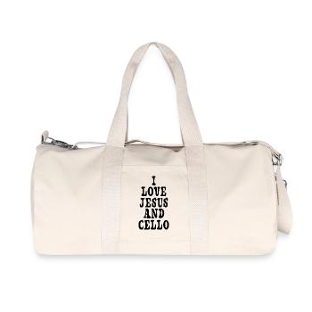 J'aime Jésus et le violoncelle - Sac de sport en toile recyclée Stanley/Stella - blanc naturel - Devant
