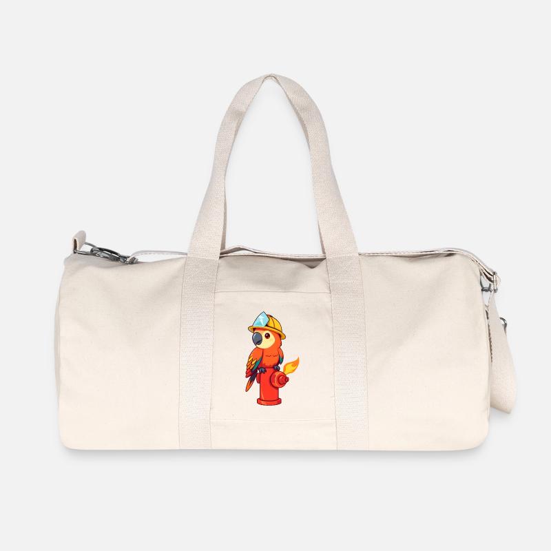 Fröhlicher Bauheld mit Edelsteinschatz - Recycelte Canvas-Sporttasche von Stanley/Stella - Naturweiß