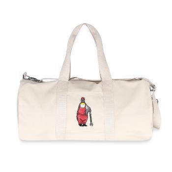 Penguin Mechanic Wrench Workshop - Recycled Canvas Sports Bag by Stanley/Stella - natural - Front