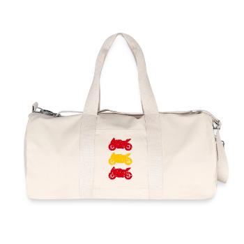 Motorcycle Spain Flag Motorsport Biker - Recycled Canvas Sports Bag by Stanley/Stella - natural - Front