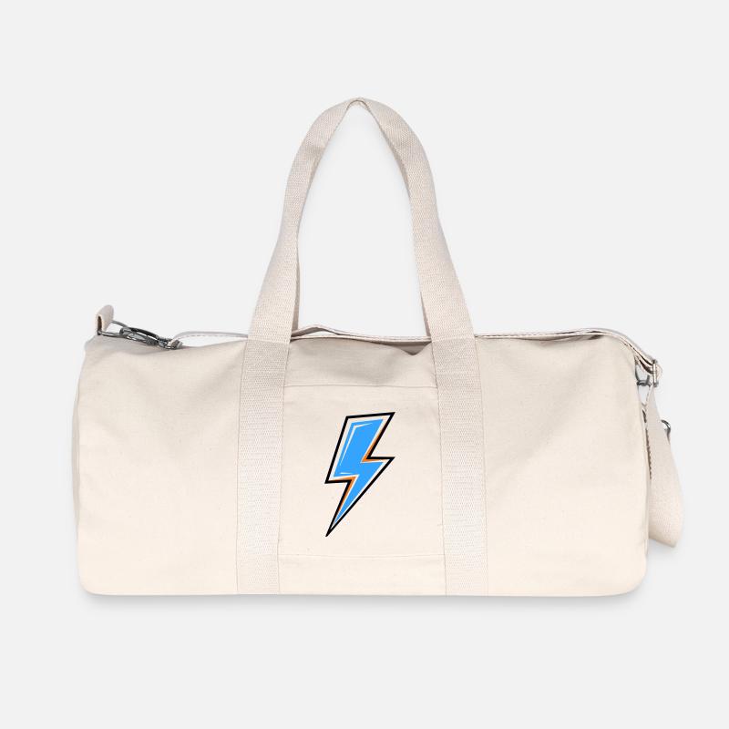 Blauer Strahl mit orangefarbenem Rand - Recycelte Canvas-Sporttasche von Stanley/Stella - Naturweiß