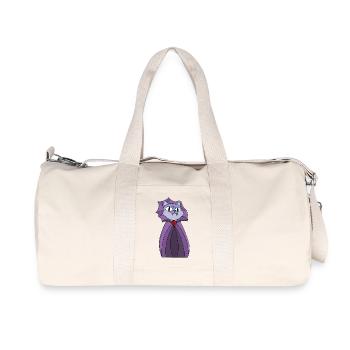 Vampire Cat in Purple Cape - Recycled Canvas Sports Bag by Stanley/Stella - natural - Front