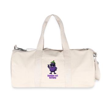 Légumes avec attitude – Aubergine violette - Sac de sport en toile recyclée Stanley/Stella - blanc naturel - Devant