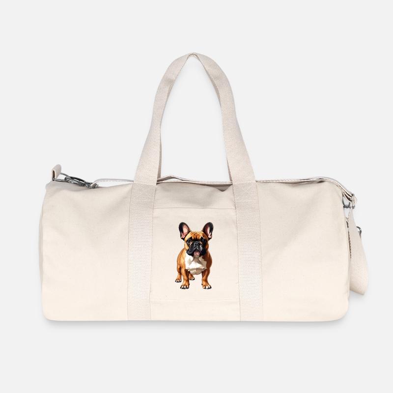 Bouledogue français - Sac de sport en toile recyclée Stanley/Stella - blanc naturel