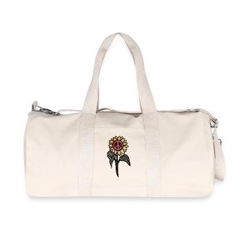 Sunflower Peace Sign Illustration - Recycled Canvas Sports Bag by Stanley/Stella - natural - Front