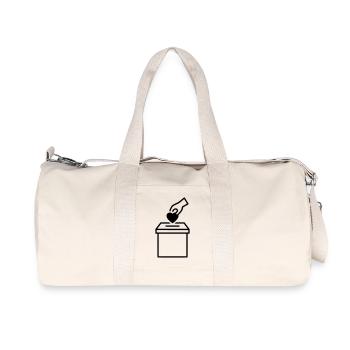 Wahlurne Herz Spende Outline - Recycelte Canvas-Sporttasche von Stanley/Stella - Naturweiß - Vorne