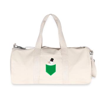 Snowman in Pocket Cute Winter Holiday Design - Recycelte Canvas-Sporttasche von Stanley/Stella - Naturweiß - Vorne