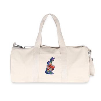 Hase Herz Wasserfarben - Recycelte Canvas-Sporttasche von Stanley/Stella - Naturweiß - Vorne
