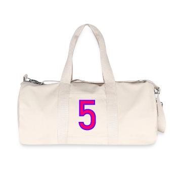 5. ANNIVERSAIRE. 5 ANS. 5e ANNIVERSAIRE. ENFANT - Sac de sport en toile recyclée Stanley/Stella - blanc naturel - Devant