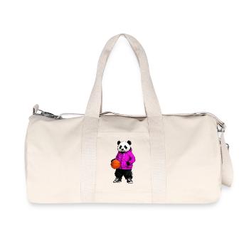 Basketball Panda - Recycled Canvas Sports Bag by Stanley/Stella - natural - Front