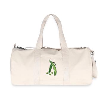 Grüne Erbsenschote und Erbsen Abbildung - Recycelte Canvas-Sporttasche von Stanley/Stella - Naturweiß - Vorne