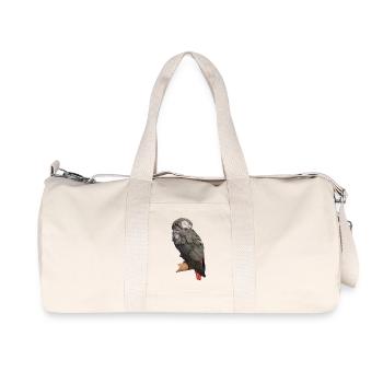 Sleeping Bird Grey Parrot - Recycled Canvas Sports Bag by Stanley/Stella - natural - Front