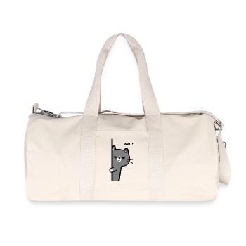 Un chat sinistre au bord - Sac de sport en toile recyclée Stanley/Stella - blanc naturel - Devant