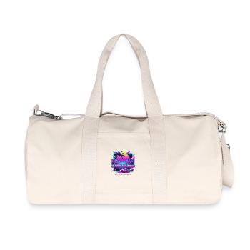 Illustration de voiture rétro au coucher du soleil - Sac de sport en toile recyclée Stanley/Stella - blanc naturel - Devant