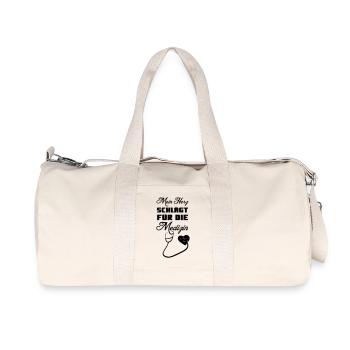 Mein Herz schlägt für die Medizin Geschenk - Recycelte Canvas-Sporttasche von Stanley/Stella - Naturweiß - Vorne