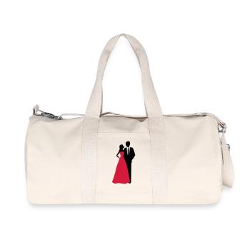 Couples de mariage, jeune mariée, marié - Sac de sport en toile recyclée Stanley/Stella - blanc naturel - Devant