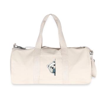 Peeking Westie Terrier Süßes Hundeliebhaber-Merch - Recycelte Canvas-Sporttasche von Stanley/Stella - Naturweiß - Vorne