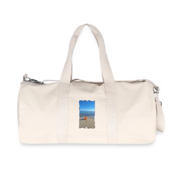 Orange beach ball by the sea - Recycled Canvas Sports Bag by Stanley/Stella - natural - Front