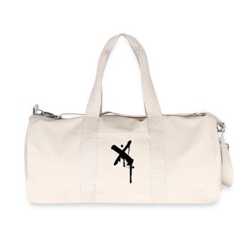 X Croix Croix graffiti gouttes spray - Sac de sport en toile recyclée Stanley/Stella - blanc naturel - Devant