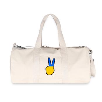 Ukraine - Recycelte Canvas-Sporttasche von Stanley/Stella - Naturweiß - Vorne