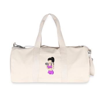 Filles avec haltères - Sac de sport en toile recyclée Stanley/Stella - blanc naturel - Devant