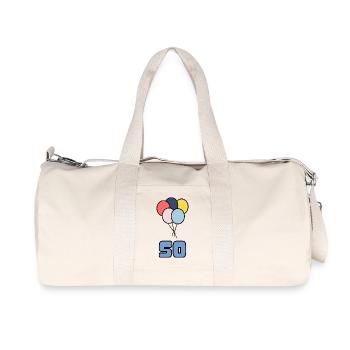 50. 50 ANS. 50e ANNIVERSAIRE. ANNIVERSAIRE 50 ANS. - Sac de sport en toile recyclée Stanley/Stella - blanc naturel - Devant